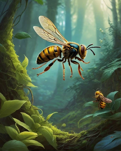 giant bumblebee hover fly,drone bee,stingless bees,hornet hover fly,wild bee,bee,hornet mimic hoverfly,bees,two bees,hover fly,beekeepers,honey bees,honeybees,beekeeping,beekeeper,insects,honey bee home,honeybee,sci fiction illustration,wasps,Art,Classical Oil Painting,Classical Oil Painting 10