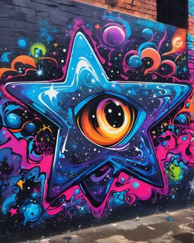 cosmic eye,all seeing eye,brooklyn street art,shoreditch,fitzroy,graffiti art,colorful star scatters,streetart,artists of stars,mural,christ star,grafitty,belfast,cosmic,street artist,street artists,urban street art,melbourne,street art,star,Conceptual Art,Graffiti Art,Graffiti Art 07