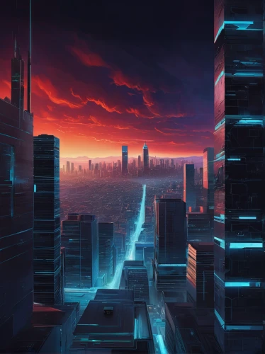 cityscape,futuristic landscape,city skyline,evening city,city blocks,metropolis,city at night,cyberpunk,skyline,high-rises,skyscrapers,city scape,high rises,dusk background,black city,city view,dystopian,fantasy city,above the city,the city,Conceptual Art,Sci-Fi,Sci-Fi 12