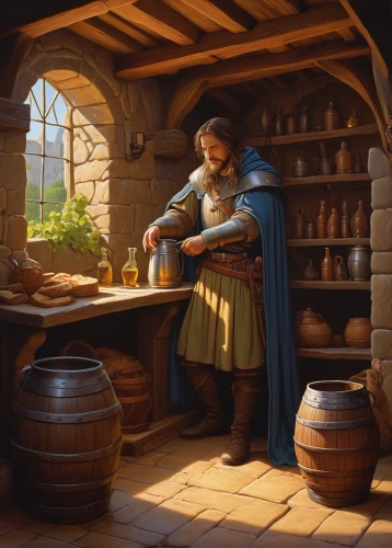 winemaker,dwarf cookin,apothecary,the production of the beer,blacksmith,merchant,hobbiton,apfelwein,candlemaker,flagon,tinsmith,tavern,wine barrel,brewery,mead,brandy shop,thorin,rathauskeller,potter's wheel,peddler,Conceptual Art,Daily,Daily 27