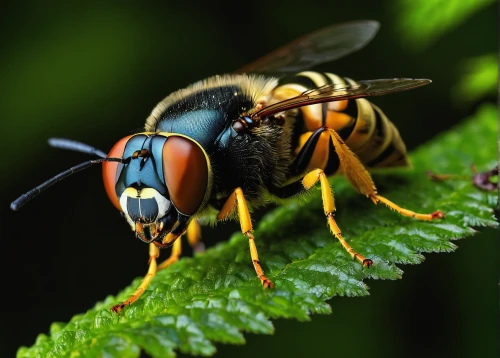 hornet hover fly,syrphid fly,hover fly,hoverfly,hornet mimic hoverfly,giant bumblebee hover fly,megachilidae,volucella zonaria,wedge-spot hover fly,hymenoptera,sawfly,cuckoo wasps,colletes,wasps,yellow jacket,wasp,bee,field wasp,eristalis tenax,two bees,Illustration,Realistic Fantasy,Realistic Fantasy 26