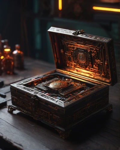 treasure chest,music chest,wooden box,music box,card box,collected game assets,toolbox,antiquariat,tea box,musical box,apothecary,pirate treasure,attache case,mechanical puzzle,lyre box,incense burner,wooden mockup,moneybox,little box,old suitcase,Photography,General,Sci-Fi