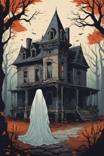 the haunted house,haunted house,halloween poster,witch's house,halloween illustration,ghost castle,witch house,haunted,halloween and horror,haunted castle,creepy house,halloween scene,halloween background,haunt,halloween ghosts,halloween wallpaper,house silhouette,haunting,abandoned house,victorian house,Illustration,Paper based,Paper Based 16