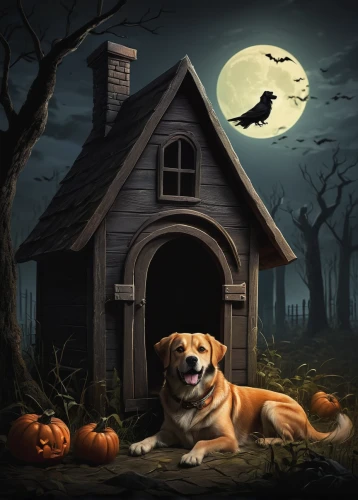 halloween illustration,halloween background,halloween poster,dog illustration,halloween wallpaper,halloween scene,halloween vector character,halloween travel trailer,the haunted house,haunted house,halloween border,halloween and horror,dog house,halloween frame,halloween banner,hallloween,smaland hound,halloweenchallenge,retro halloween,witch's house,Art,Classical Oil Painting,Classical Oil Painting 24