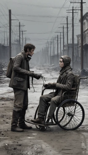 stalingrad,warsaw uprising,first world war,war victims,world war ii,second world war,auschwitz,bicycle mechanic,world war 1,auschwitz i,leningrad,auschwitz 1,care for the elderly,birkenau,newspaper delivery,wwii,the physically disabled,world war,post apocalyptic,social service,Conceptual Art,Fantasy,Fantasy 33