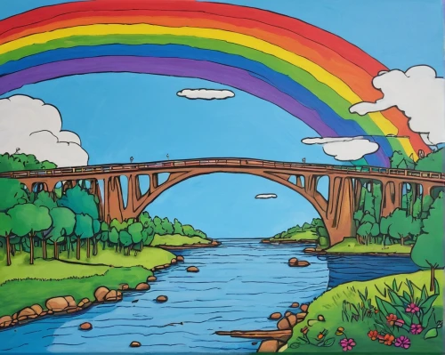 rainbow bridge,tied-arch bridge,bridge arch,arch bridge,angel bridge,cantilever bridge,stone arch,rainbow background,scenic bridge,truss bridge,love bridge,coloring page,hangman's bridge,coloring picture,rainbow pencil background,suspension bridge,viola bridge,bridge,bridges,bailey bridge,Illustration,Children,Children 06