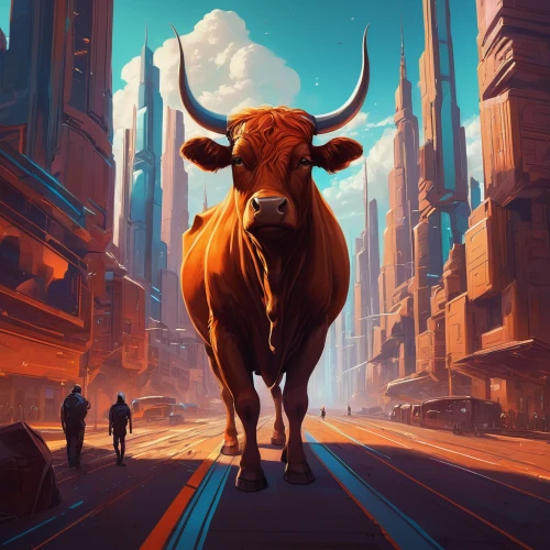 oxen,cattle crossing,horned cows,bull,ruminant,bovine,livestock,cattle,mountain cows,ox,cow,cows,bison,horns cow,ruminants,zebu,cow herd,mother cow,two cows,world digital painting,Conceptual Art,Fantasy,Fantasy 21