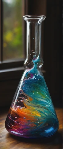 colorful glass,erlenmeyer flask,glass vase,decanter,glass jar,laboratory flask,perfume bottle,glassware,glass container,glass painting,glasswares,potions,isolated product image,shashed glass,phosphogluconic acid,carafe,glass mug,hand glass,refraction,poison bottle,Conceptual Art,Oil color,Oil Color 05