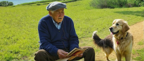 elderly man,romanian mioritic shepherd dog,goatherd,east-european shepherd,karakachan dog,shepherd dog,central asian shepherd dog,lapponian herder,pensioner,companion dog,bohemian shepherd,author,carpathian shepherd dog,old couple,shepherd romance,elderly person,english shepherd,formosan mountain dog,boy and dog,grandpa,Art,Artistic Painting,Artistic Painting 05