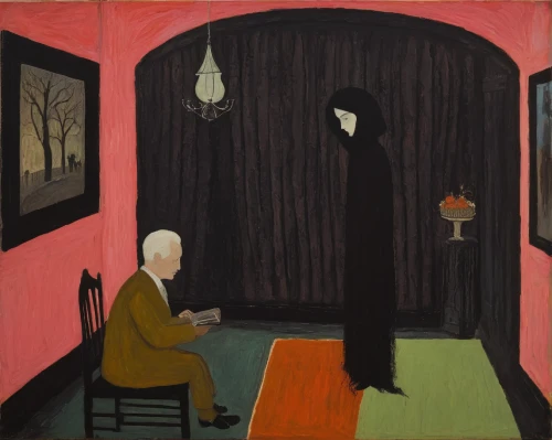 art dealer,olle gill,a dark room,woman sitting,psychoanalysis,men sitting,postmasters,contemporary witnesses,gothic portrait,man with a computer,elderly man,ervin hervé-lóránth,sebastian pether,the annunciation,consulting room,paintings,seller,vincent van gough,bill woodruff,martin fisher,Art,Artistic Painting,Artistic Painting 09