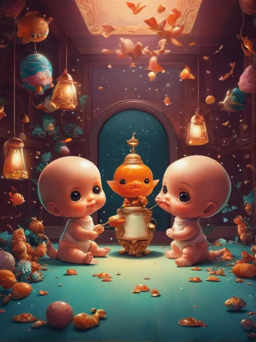 baby room,kids illustration,mid-autumn festival,kewpie dolls,3d fantasy,children's background,fairy world,room newborn,fairy lanterns,fairy forest,pumpkin autumn,halloween illustration,angel lanterns,autumn theme,cg artwork,the little girl's room,doll's festival,children's fairy tale,gnomes,dream world,Conceptual Art,Fantasy,Fantasy 21