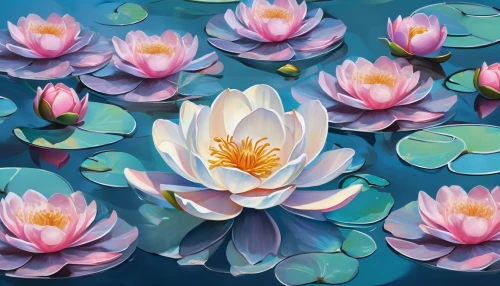 lotus flowers,water lotus,lotuses,water lilies,lotus on pond,sacred lotus,lotus hearts,lotus blossom,pink water lilies,lotus flower,waterlily,lotus effect,water lily,white water lilies,lotus,water lilly,stone lotus,lotus plants,water lily plate,flower painting,Conceptual Art,Sci-Fi,Sci-Fi 24