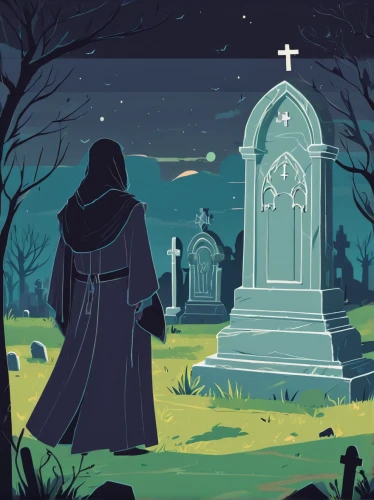 burial ground,graveyard,tombstones,gravestones,old graveyard,grave stones,graves,resting place,life after death,mourning,the grave in the earth,grim reaper,of mourning,funeral,grave arrangement,cemetery,all saints' day,cemetary,grave light,halloween illustration,Illustration,Japanese style,Japanese Style 06