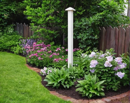 landscape lighting,pearl border,summer border,garden shovel,floral border,garden pipe,flower border,security lighting,garden decor,lilac arbor,garden white,flower bed,garden decoration,white picket fence,garden pot,flower borders,delineator posts,diamond border,stone pedestal,outdoor street light,Illustration,Paper based,Paper Based 28