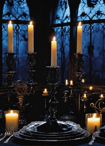 candlelights,candlestick for three candles,tealights,black candle,shabbat candles,votive candles,candlelight,gothic style,tealight,candles,votive candle,lighted candle,candle light,burning candles,candle wick,candlemaker,candlemas,flameless candle,candle holder,christmas candles,Illustration,Realistic Fantasy,Realistic Fantasy 46