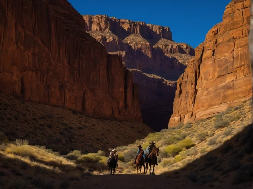 guards of the canyon,bright angel trail,red canyon tunnel,red rock canyon,fairyland canyon,antel rope canyon,slot canyon,street canyon,al siq canyon,united states national park,horseback riding,moon valley,canyon,wadirum,zion national park,cliff dwelling,wild west,wadi rum,monument valley,endurance riding,Photography,Artistic Photography,Artistic Photography 09