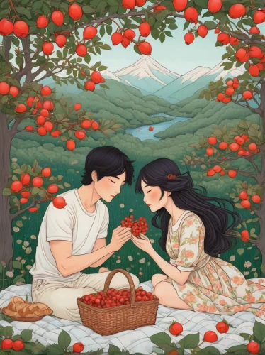 girl picking apples,apple pair,apple harvest,basket of apples,apple mountain,picking apple,apple orchard,apple trees,apples,apple blossoms,apple picking,red apples,apple tree,apple plantation,apple jam,roses-fruit,apple,basket with apples,apple world,cherry trees,Illustration,Japanese style,Japanese Style 15