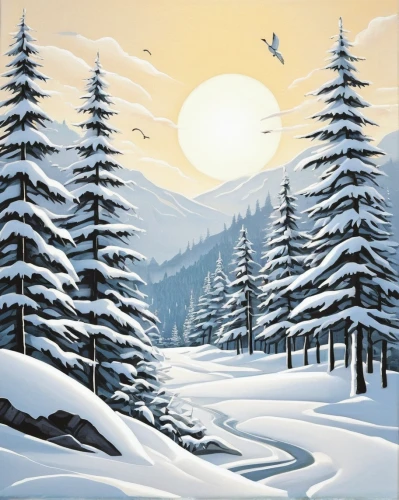 snow scene,snow landscape,winter landscape,snowy landscape,christmas landscape,winter background,snow fields,christmas snowy background,salt meadow landscape,ski resort,snowfield,winter forest,spruce-fir forest,snow slope,cross-country skiing,mountain scene,snow trail,spruce forest,skiers,snowy mountains,Illustration,Abstract Fantasy,Abstract Fantasy 02