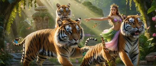 fantasy picture,animal kingdom,forest animals,hunting scene,animals hunting,zookeeper,animal zoo,world digital painting,animal world,fantasy art,woodland animals,king of the jungle,3d fantasy,tigers,zoo,asian tiger,tarzan,tiger lily,forest king lion,scandia animals,Photography,General,Natural