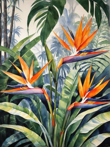 palm lilies,tropical flowers,strelitzia orchids,bird of paradise,strelitzia,tropical bloom,bird-of-paradise,exotic plants,tropical jungle,tropical floral background,tropical leaf pattern,palm lily,tropics,heliconia,tropical birds,oleaceae,tropical tree,bromeliaceae,tropic,tropical leaf,Illustration,Realistic Fantasy,Realistic Fantasy 21