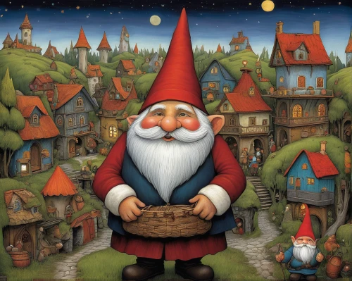 scandia gnome,scandia gnomes,gnomes,gnome,christmas gnome,gnome ice skating,st claus,saint nicholas' day,claus,saint nicholas,elf,elves,elves flight,yule,gnome skiing,garden gnome,gnome and roulette table,gnomes at table,saint nicolas,santa claus,Illustration,Abstract Fantasy,Abstract Fantasy 09