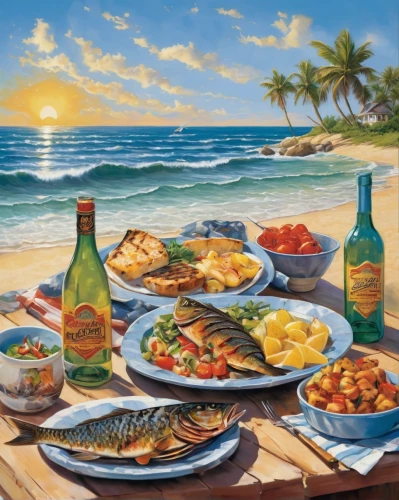 puerto rican cuisine,cuban food,costa rican cuisine,hawaiian food,sicilian cuisine,mediterranean cuisine,brazilian food,bahian cuisine,latin american food,beach restaurant,jamaican food,portuguese food,mediterranean diet,sea foods,ceviche ecuatoriano,mediterranean food,ceviche,greek food,spanish cuisine,mexican foods,Illustration,Retro,Retro 02