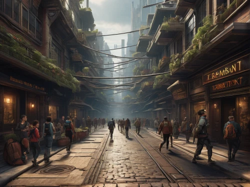 grand bazaar,the market,old linden alley,souk,narrow street,the cobbled streets,shopping street,digital compositing,street scene,alleyway,the pied piper of hamelin,fallout4,world digital painting,concept art,large market,market,old havana,medieval street,merchant,blind alley,Art,Classical Oil Painting,Classical Oil Painting 06