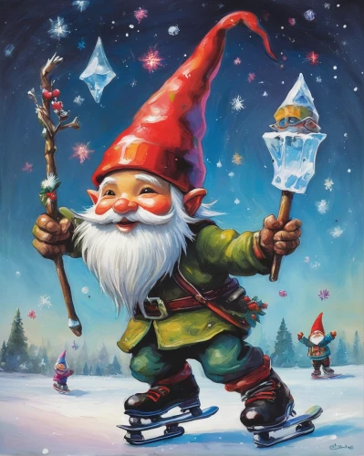 gnome ice skating,gnome skiing,christmas gnome,scandia gnome,saint nicholas' day,yule,elves flight,elf,elves,st claus,saint nicholas,father frost,claus,gnomes,scandia gnomes,gnome,nordic christmas,north pole,santa claus,father christmas,Conceptual Art,Graffiti Art,Graffiti Art 05