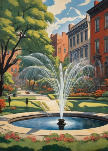 fountain lawn,lafayette square,lafayette park,city fountain,fountain pond,gallaudet university,water fountain,august fountain,robert duncanson,decorative fountains,central park,howard university,spring garden,fountains,maximilian fountain,colored pencil background,fountain,homes for sale in hoboken nj,city park,center park,Illustration,Realistic Fantasy,Realistic Fantasy 21