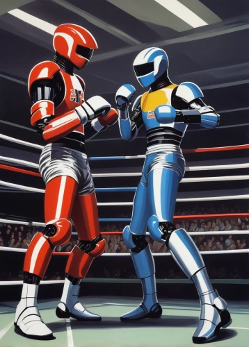 striking combat sports,combat sport,sparring,professional boxing,boxing equipment,knockout punch,fight,boxing ring,punch,chess boxing,savate,boxing,shoot boxing,robot combat,friendly punch,sanshou,fighters,mixed martial arts,battle,kickboxing,Illustration,Retro,Retro 04