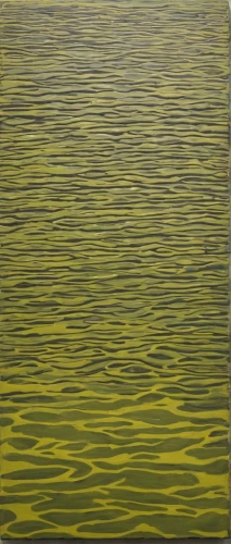 algae,ripples,green algae,water surface,whirlpool pattern,yellow fish,yellow grass,yellow line,kelp,on the water surface,reflection of the surface of the water,oil on canvas,gold paint strokes,yellow wall,horizontal lines,green water,boat landscape,oilpaper,gold paint stroke,sea landscape,Conceptual Art,Oil color,Oil Color 15