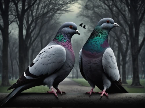 pair of pigeons,two pigeons,pigeons without a background,domestic pigeons,feral pigeons,pigeon birds,pigeons,a couple of pigeons,parrot couple,wood pigeons,bird couple,street pigeons,city pigeons,plumed-pigeon,pigeon scabiosis,common wood pigeons,pigeons and doves,doves and pigeons,nicobar pigeon,passenger pigeon,Conceptual Art,Fantasy,Fantasy 34