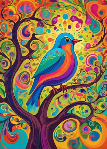 colorful tree of life,colorful birds,painted tree,flourishing tree,ornamental bird,colorful background,celtic tree,tree of life,bird painting,harmony of color,magic tree,background colorful,psychedelic art,colorful foil background,bird in tree,bird on the tree,an ornamental bird,watercolor tree,bird on tree,colorful spiral,Conceptual Art,Oil color,Oil Color 23