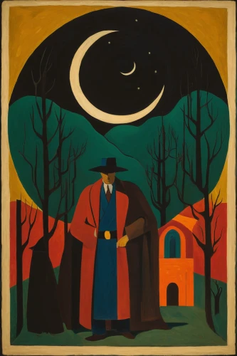 halloween illustration,halloween poster,dracula,night scene,witch's hat icon,vintage halloween,halloween scene,bram stoker,house silhouette,night watch,fairy tale icons,academic dress,red riding hood,hans christian andersen,celebration of witches,overcoat,cool woodblock images,holmes,pilgrim,sibelius,Art,Artistic Painting,Artistic Painting 27