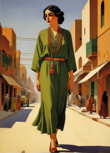 woman walking,morocco,art deco woman,orientalism,jordanian,ouarzazate,marrakesh,souk,riad,libya,souq,african woman,zagora,algeria,abaya,middle eastern monk,marrakech,nigeria woman,travel woman,zoroastrian novruz,Illustration,Retro,Retro 15
