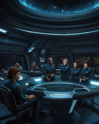 round table,conference table,the conference,a meeting,cg artwork,board room,team meeting,informal meeting,star trek,federation,passengers,council,uss voyager,conference room,meeting room,officers,conference room table,conference,meeting on mound,composite,Illustration,Realistic Fantasy,Realistic Fantasy 44