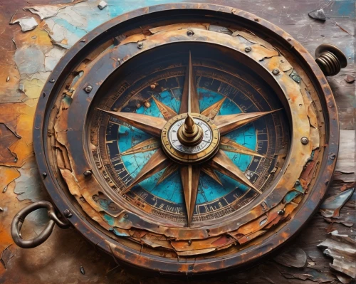 steampunk gears,cog,ship's wheel,steampunk,rusty door,metal rust,clockwork,bearing compass,clockmaker,abandoned rusted locomotive,hubcap,rusting,cogwheel,cogs,porthole,rusted,astronomical clock,patina,mechanical,ships wheel,Illustration,Paper based,Paper Based 04
