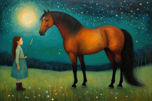 man and horses,horse-heal,equine,dream horse,oil painting on canvas,horse,moon and star,brown horse,two-horses,a horse,horses,the moon and the stars,kelpie,bethlehem star,painted horse,equestrian,runaway star,racehorse,mirror in the meadow,horseback,Illustration,Abstract Fantasy,Abstract Fantasy 15