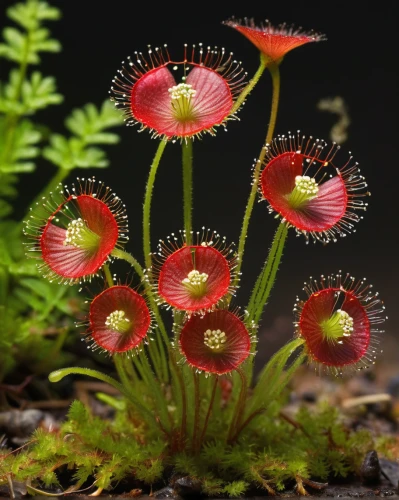 drosera rotundifolia,round-leaved sundew,sundew,carnivorous plant,red anemone,calochortus,pulsatilla,red anemones,bloodrootsanguinaria canadensis,saxifraga arendsi,pulsatilla grandis,venus flytrap,calochilus,klatschmohn,glebionis coronaria,anemone narcissiflora,poppy anemone,poppy plant,cosmos caudatus,poppy flowers,Illustration,Realistic Fantasy,Realistic Fantasy 44