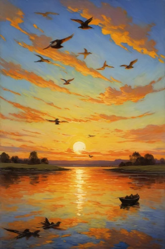 migratory birds,bird migration,birds in flight,flying birds,flock of birds,birds flying,bird flight,swallows,geese flying,wild geese,bird painting,waterfowls,flying sea gulls,flock home,migratory bird,bird in the sky,waterfowl,geese,gulls,water birds,Art,Classical Oil Painting,Classical Oil Painting 20