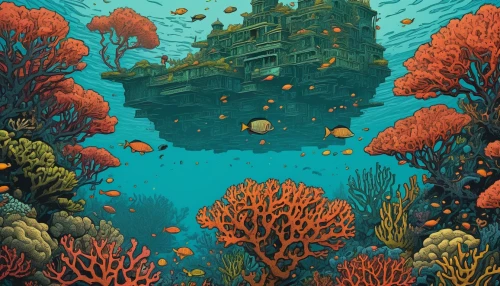 coral reef,underwater landscape,ocean floor,coral reefs,undersea,aquarium,underwater background,sunken ship,underwater playground,sunken church,long reef,ocean underwater,under the sea,underwater oasis,the bottom of the sea,deep coral,under the water,bottom of the sea,sunken boat,under sea,Illustration,Vector,Vector 15