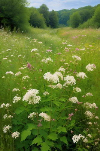 meadowsweet,japanese meadowsweet,cow parsley,wild meadow,summer meadow,douglas' meadowfoam,sweet cicely,small meadow,green meadow,meadow flowers,meadow plant,spirea,heracleum (plant),meadow in pastel,umbelliferae,sweetscented bedstraw,flowering meadow,lilac umbels,blooming field,spring meadow,Art,Classical Oil Painting,Classical Oil Painting 44