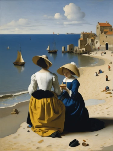 breton,beach landscape,bougereau,landscape with sea,woman with ice-cream,coastal landscape,sea landscape,people on beach,regatta,man at the sea,idyll,pilgrims,italian painter,promenade,the touquet,rubjerg knude,carl svante hallbeck,the sea maid,asher durand,saint martin,Art,Classical Oil Painting,Classical Oil Painting 07