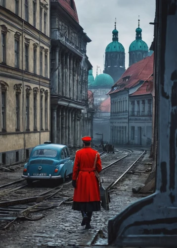 red coat,red russian,petersburg,bohemia,warsaw uprising,man in red dress,poland,red army rifleman,stalingrad,transylvania,kremlin,the red square,krakow,red hat,warsaw,lady in red,old city,kalashnikov,second world war,eastern europe,Illustration,Paper based,Paper Based 02