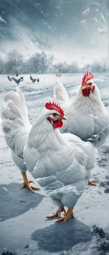 winter chickens,avian flu,winter animals,arctic birds,chicken farm,free range chicken,white cut chicken,landfowl,frozen food,chickens,white hen sussex,flock of chickens,canadian swans,feathered race,polish chicken,water fowl,chicken meat,fowl,laying hen,poultry,Photography,Artistic Photography,Artistic Photography 07