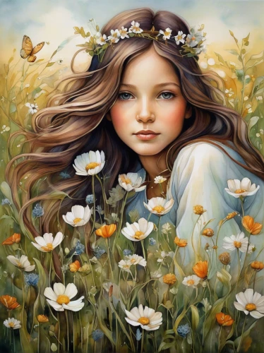 girl in flowers,meadow daisy,beautiful girl with flowers,girl picking flowers,flower painting,mayweed,flower meadow,flower girl,field of flowers,flower fairy,flowering meadow,little girl fairy,meadow flowers,blanket of flowers,little girl in wind,chamomile in wheat field,daisies,girl in the garden,girl lying on the grass,splendor of flowers,Conceptual Art,Daily,Daily 34