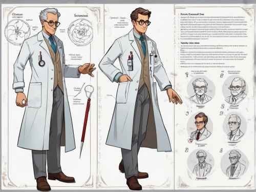 cartoon doctor,theoretician physician,medical illustration,male nurse,medical concept poster,physician,pathologist,doctor,ship doctor,biologist,investigator,covid doctor,female doctor,researcher,ophthalmologist,ophthalmology,stethoscope,medic,male character,doctor bags,Unique,Design,Character Design