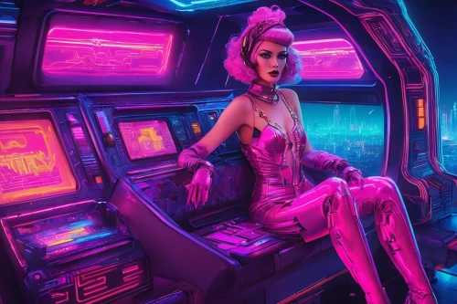 cyberpunk,retro diner,neo-burlesque,retro woman,neon cocktails,80s,futuristic,retro girl,ufo interior,jukebox,neon ghosts,neon coffee,retro women,scifi,neon drinks,neon,neon tea,cyber,retro,neon makeup,Conceptual Art,Sci-Fi,Sci-Fi 27
