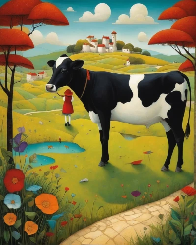 holstein cow,mother cow,oxen,dairy cow,ferdinand,milk cow,farm landscape,milk cows,two cows,holstein,dairy cows,bovine,cow,agriculture,cows,cow meadow,holstein-beef,red holstein,holstein cattle,carol colman,Art,Artistic Painting,Artistic Painting 29