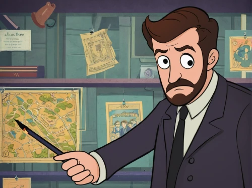 cartoon doctor,lupin,sherlock holmes,animated cartoon,backgrounds,reading magnifying glass,walt,inspector,retro cartoon people,watchmaker,holmes,clockmaker,detective,animator,hitchcock,attorney,leonardo devinci,cartoon palm,sherlock,main character,Illustration,Paper based,Paper Based 27